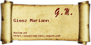 Giesz Mariann névjegykártya