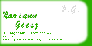 mariann giesz business card